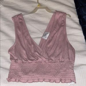 Pink cropped cross shirt